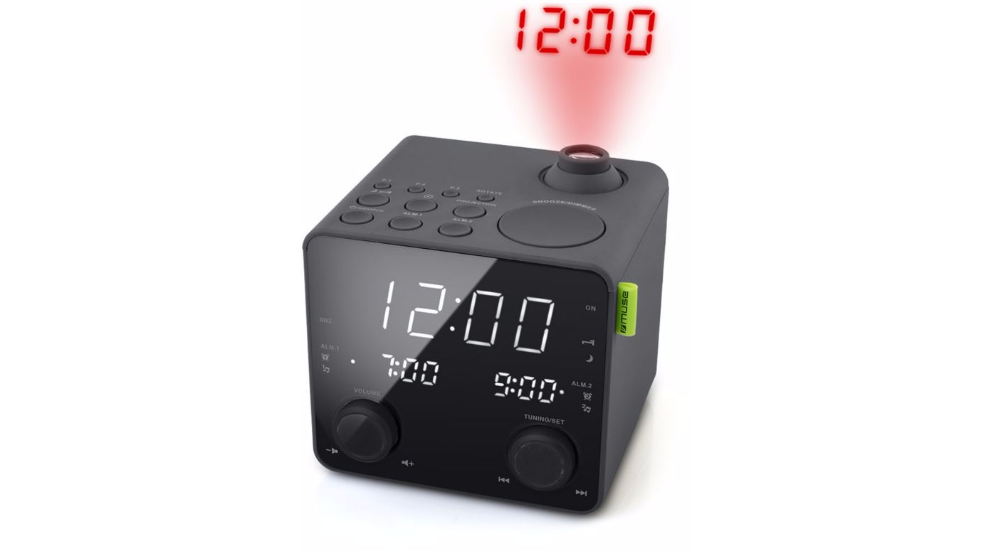 Radio Despertador MUSE M-189P (Negro - Digital - FM - Pilas y Corriente - Alarma Doble - Función Snooze)