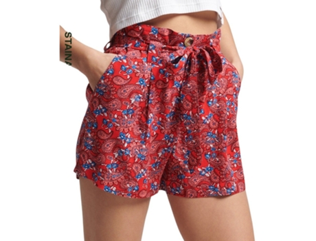 Pantalones Cortos para Mujer SUPERDRY (M - Rojo)