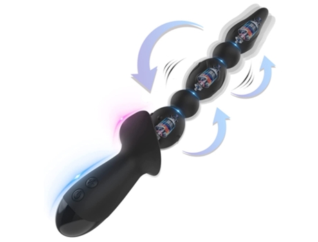 Vibrador anal de silicona a prueba de agua con 10 modos de vibración para adultos (negro) VEANXIN