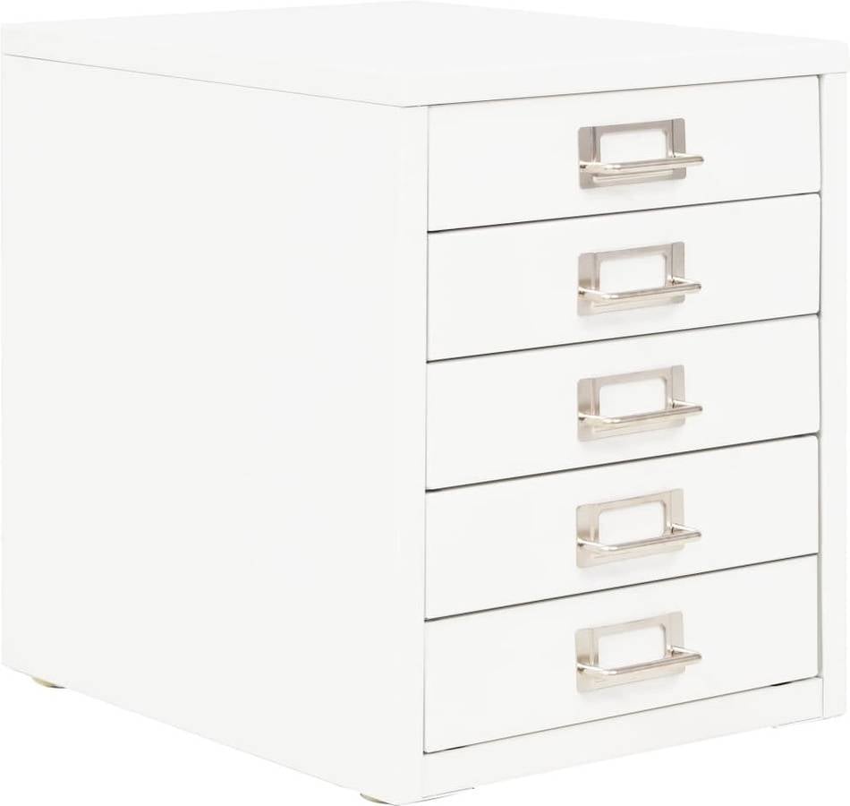 Archivador VIDAXL 5 Cajones Blanco (28x35x35cm - Metal)