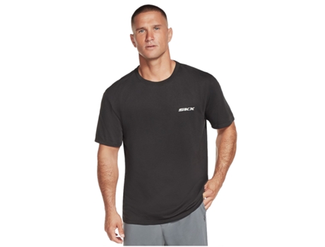 Camiseta SKECHERS Hombre (Poliéster - Negro - L)