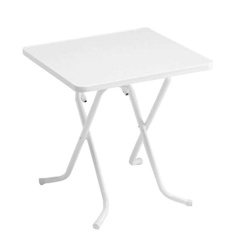 Mesa Plegable De acero 70x70 blanco alco cuadrada cmbla pata tijera pleg.70x70 r22 r22b