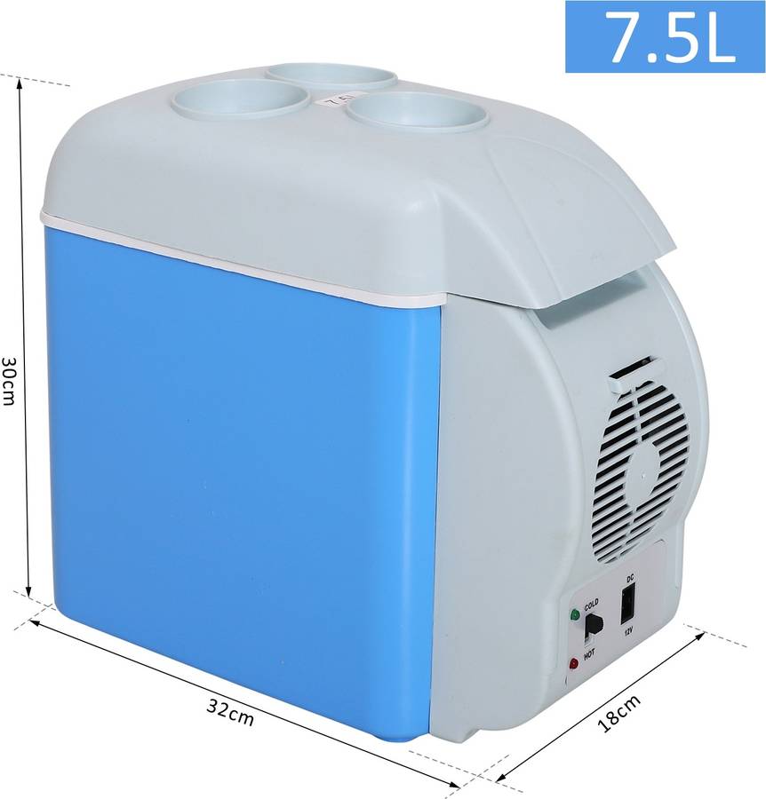 Nevera Termoeléctrica Homcom azul y gris 32x18x30cm gelería c00020 7.5l