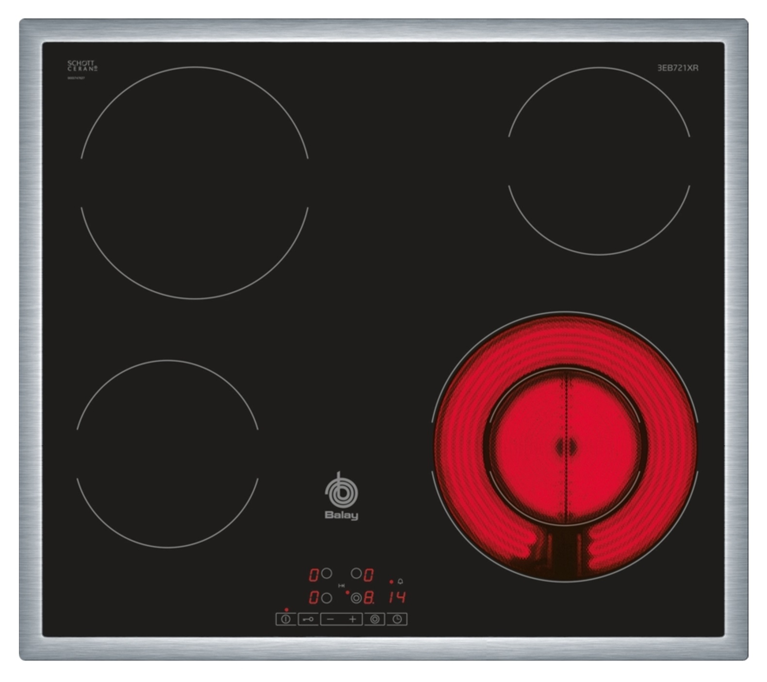 Placa de Vitrocerámica BALAY 3EB721XR (Eléctrica - 58.3 cm - Inox)