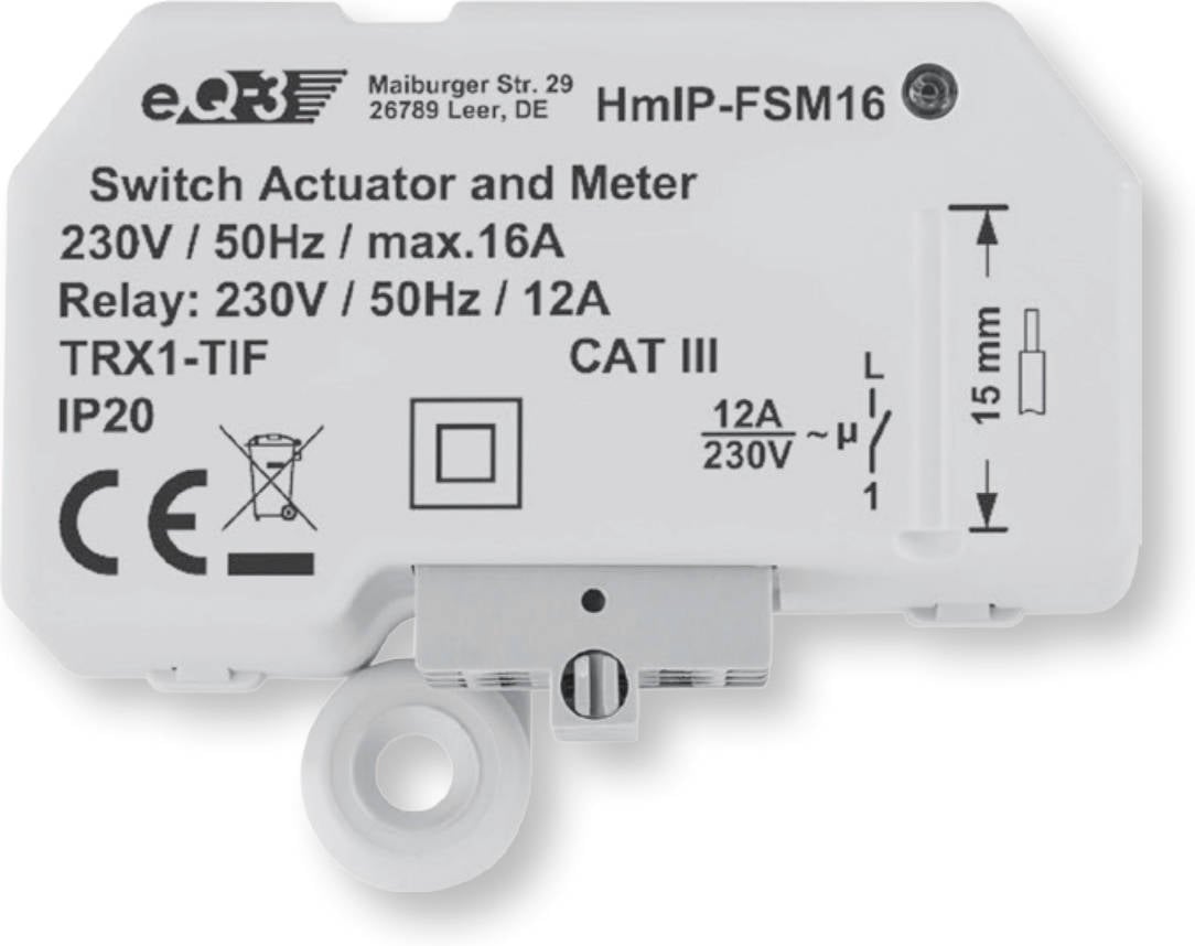 Homematic Ip 150239a0 ventana de conmutación 230 blanco actuador hmipfsm16