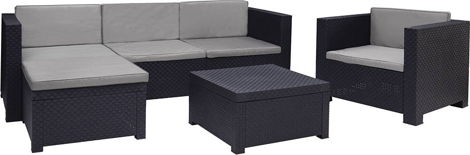 Shaf Manhattan Set muebles de salon exterior conjunto jardin 5 plazas fabricado en españa materi graphite sp