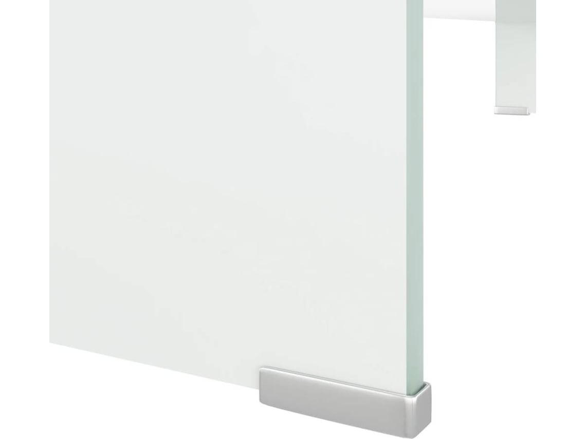 Soporte para TV/Elevador monitor cristal blanco 100x30x13 cm