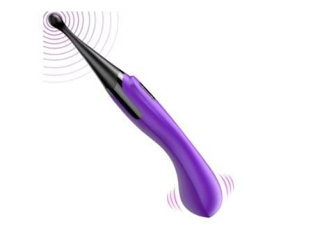 Vibrador de Clítoris G2 en 1 Vibradores de Clítoris y Puntos con Vibración Giratoria Juguete Sexual de Silicona para Mujeres Púrpura BISBISOUS