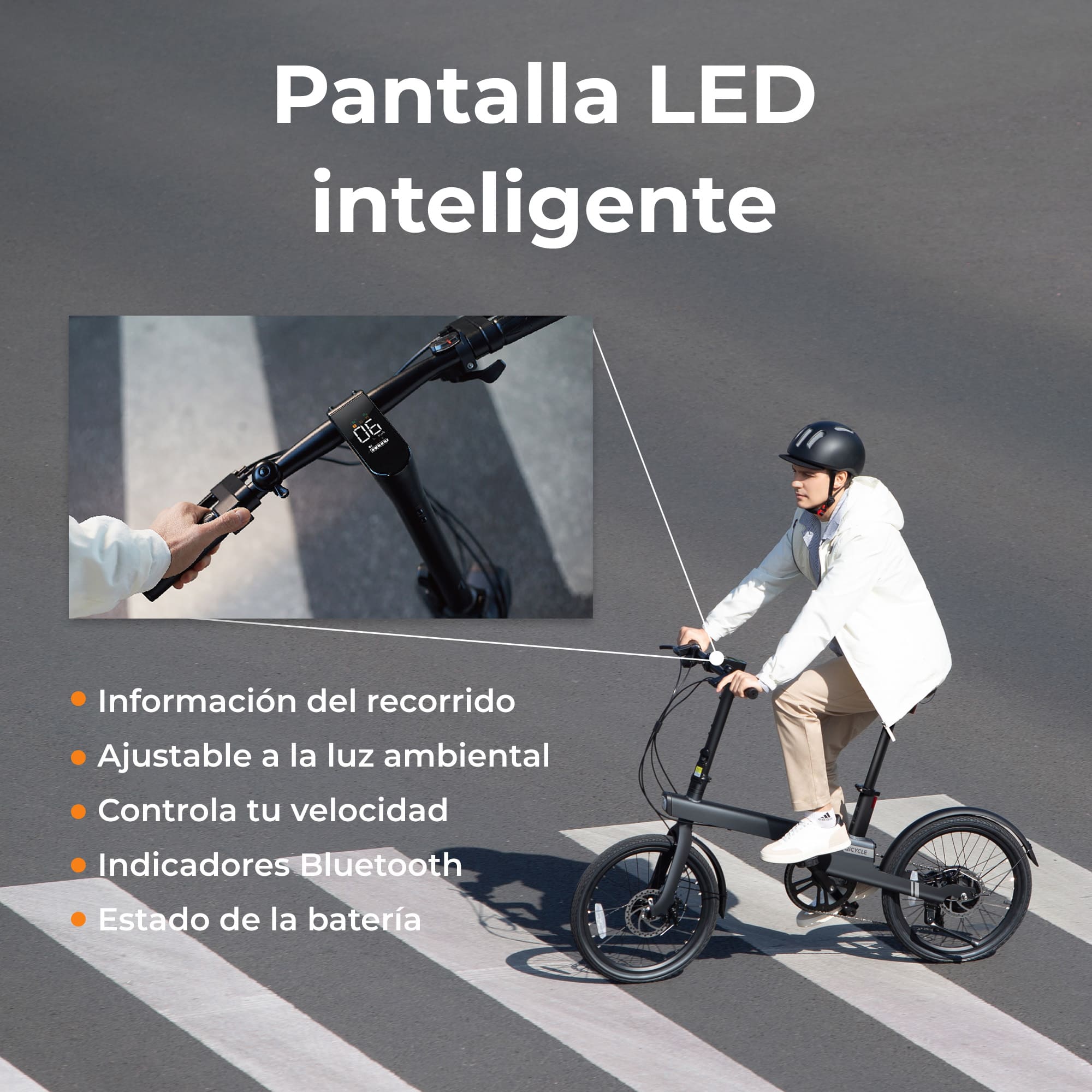 Bicicleta Eléctrica de Cuidad XIAOMI QICYCLE C2 Negro (Velocidad Máxima: 25  km/h - Autonomía: 65 km)