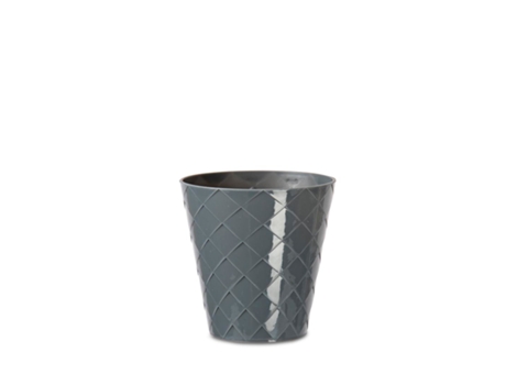 ARECA Palm - Maceta Redonda Decorativa 11 cm con Textura Gris