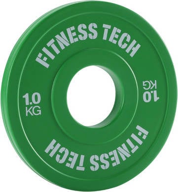 Disco FITNESS TECH Plate Fraccionário Verde (1 kg)