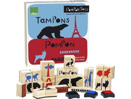 Jogo de Mesa VILAC Wooden Stamps Pompon (3 Anos)