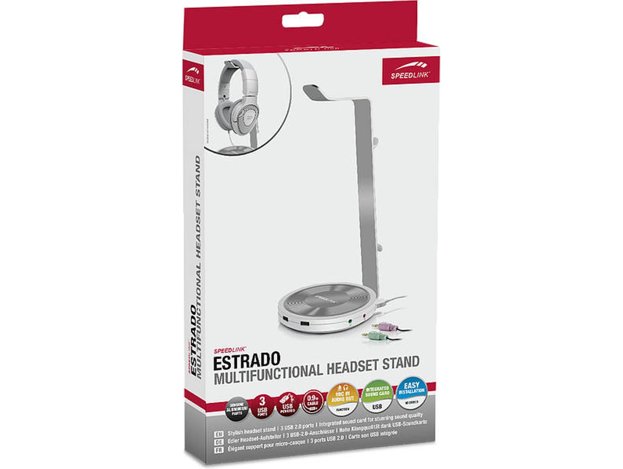 Speedlink Sl800102we Soporte para auriculares con usb hub color blanco de techo tv 4027301933031