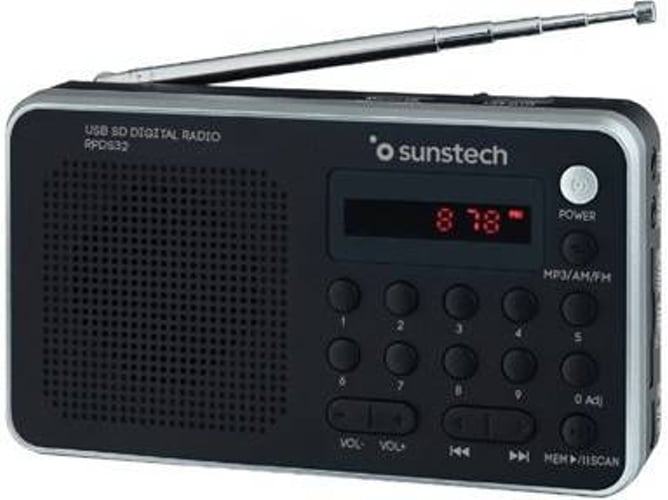 Sunstech Rpds32sl Radio digital amfm pll altavoz usb sd mmc 1.5 w rms color plata silver rpds32