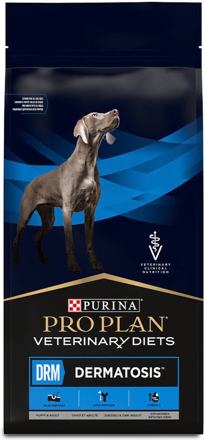 Pienso para Perros PURINA PPVD DRM Dermatologic Management (12Kg - Seco - Razas Grandes - Adulto)