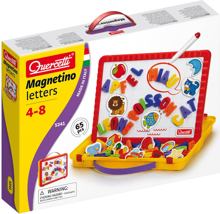 Juego Educativo QUERCETTI Magnetic Pizarra Autoguardado Let y Dib 65 pz (Edad Mínima: 4 Años - 39 x 29 x 6,5 cm)