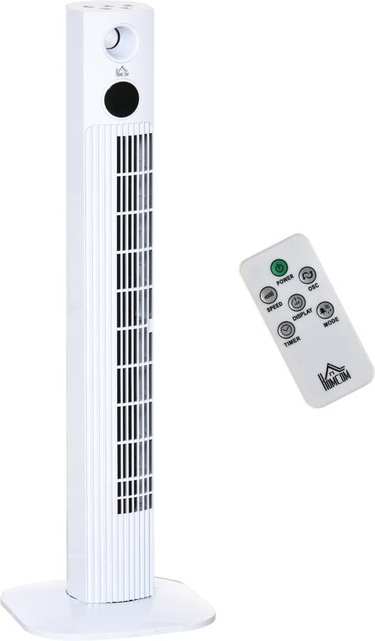 Ventilador Torre HOMCOM 824-050V90WT (3 Velocidades - 45 W - Blanco)