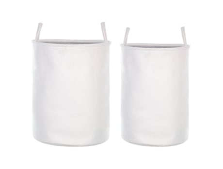 Conjunto de 2 cestas de yute beige/blanco 50 cm GAJAR 
