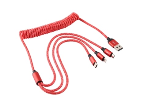 Cable Level Spring Series Carga Multifunción Micro Pines Rojo