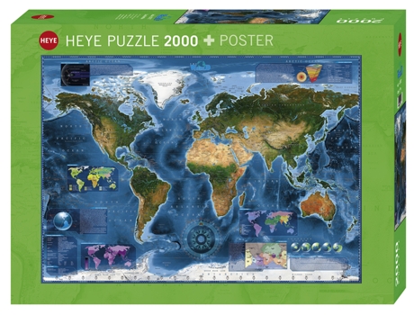 Puzzle 2000 Pcs Zigic, Satellite Map (9 años)