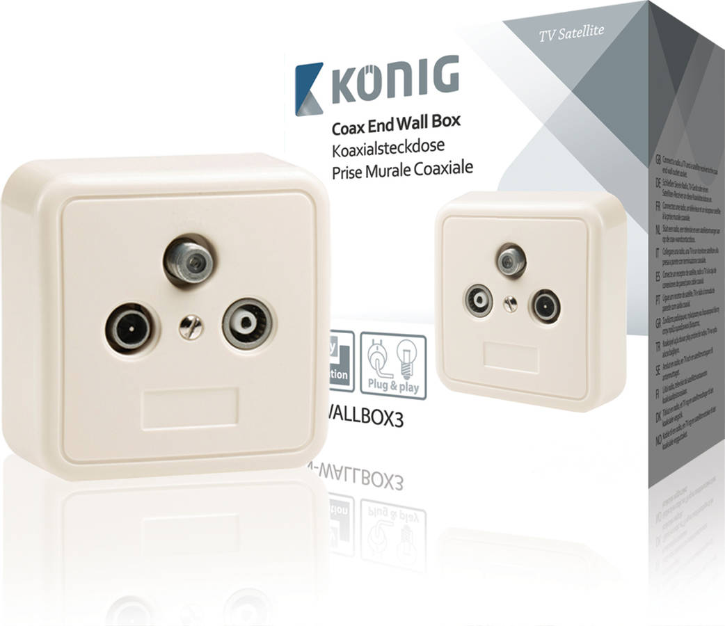 König Knwallbox3 Caja de salida konig conexion re toma tvrsat