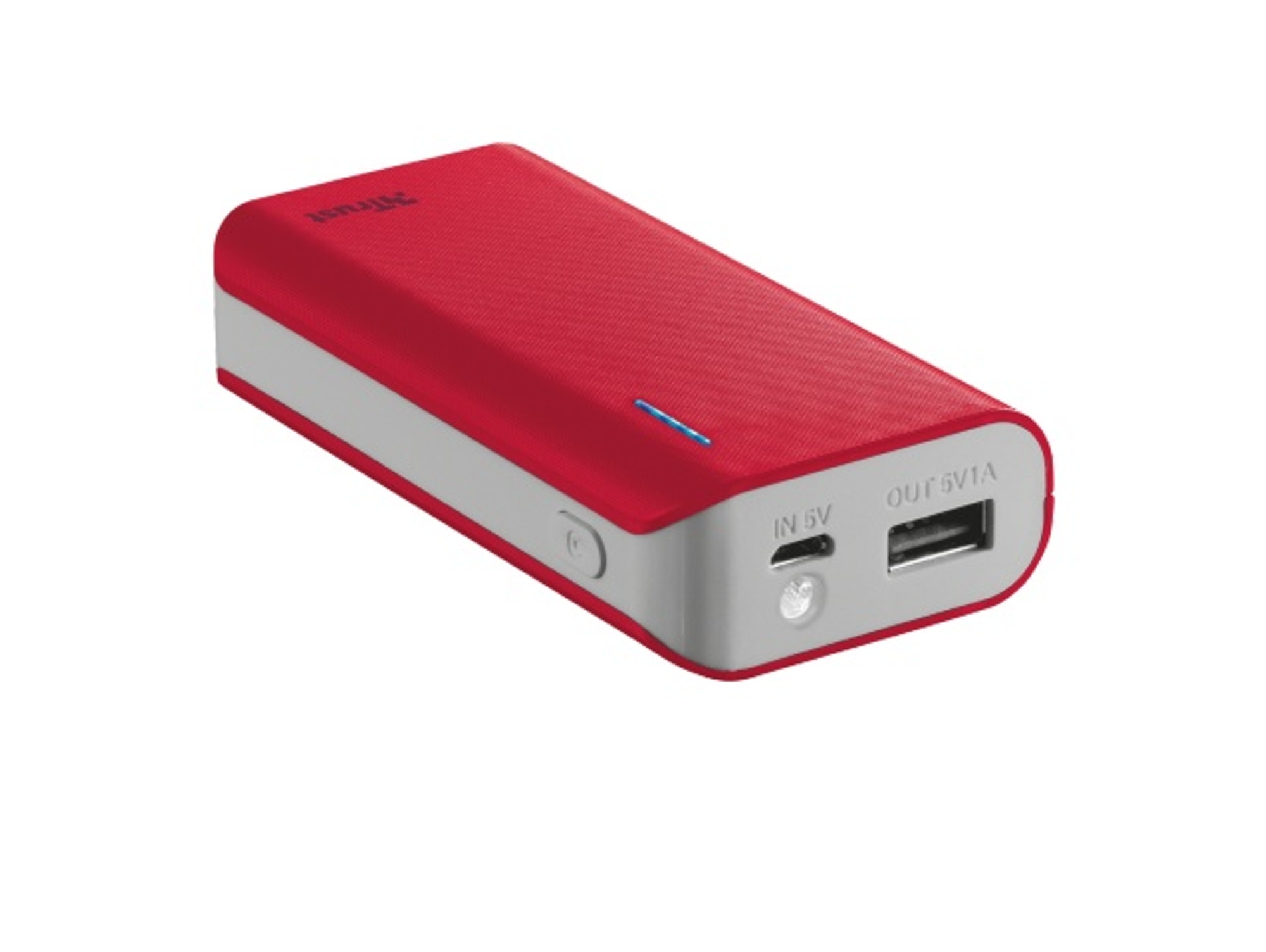 Powerbank TRUST Primo (4400 mAh - 1 USB - MicroUSB - Rojo)