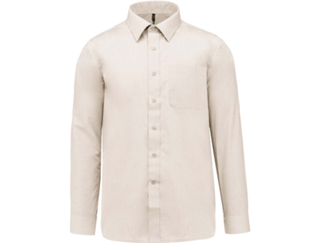 Camisa KARIBAN Poliéster Hombre (M - Beige)