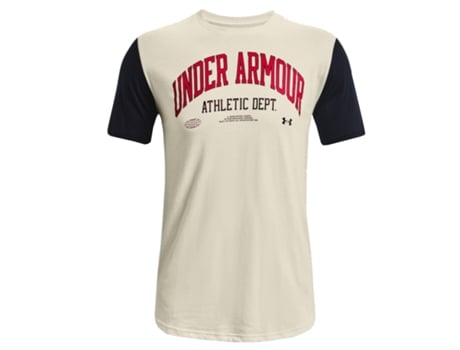 Camiseta UNDER ARMOUR Hombre (Algodón - Beige - M)