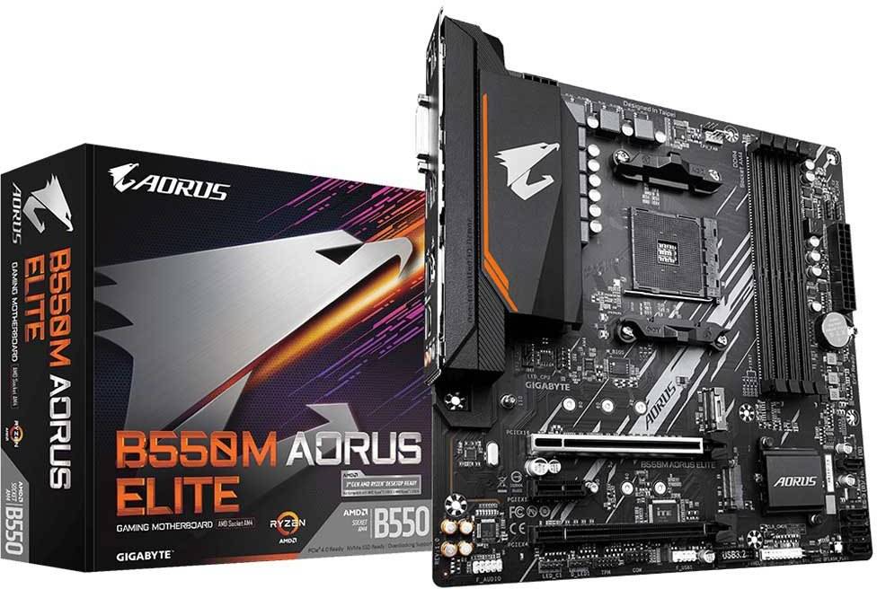 Placa Base GIGABYTE B550M Aorus ELITE (Socket AM4 - AMD B550M - ATX)