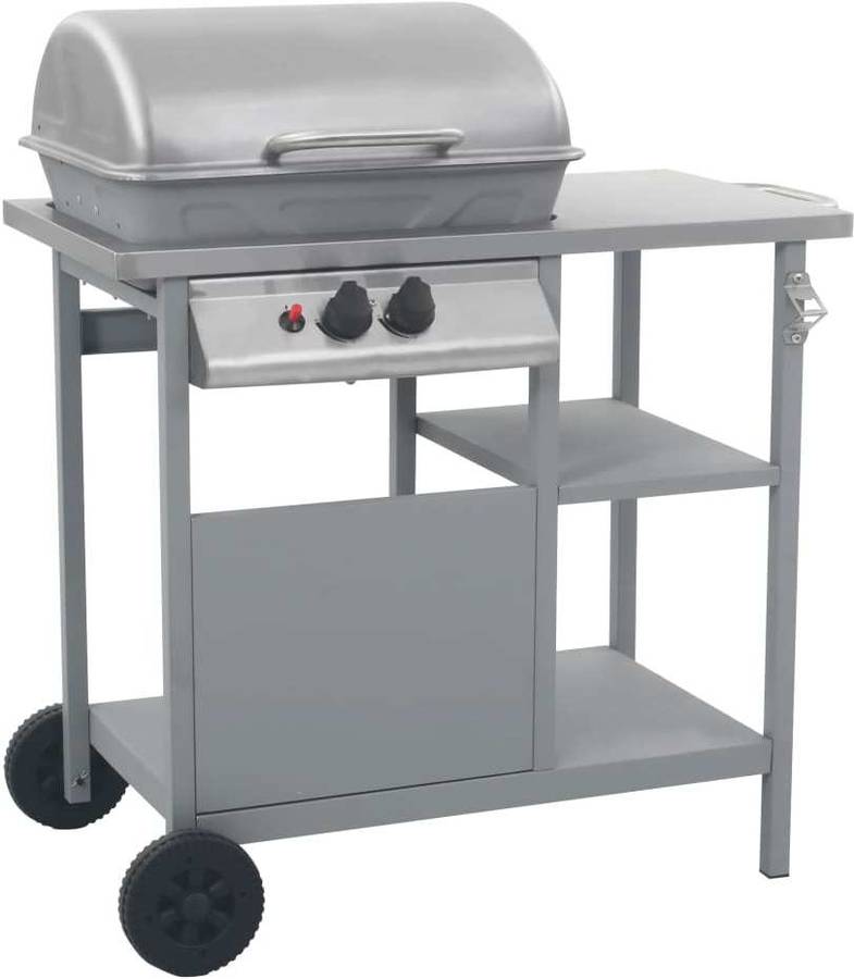 Barbacoa a Gas VIDAXL (Plateado - Acero - 92x53x96 cm)