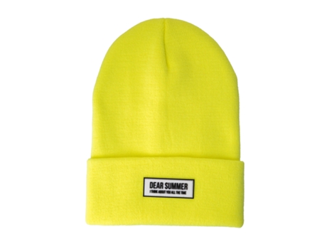 FISURA Gorro invierno unisex “Dear summer” Gorro invierno hombre amarillo Gorro de invierno mujer con mensaje Gorro de punto de acrílico y poliéste...