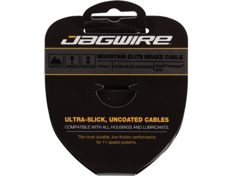 Cable de Freno JAGWIRE Mountain Brake Cable-Elite Polished Ultra-Slick Stainless-1.5X2000Mm-Sram/Shimano (Negro - TU)