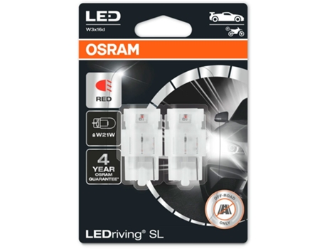 Kit 2 Lámparas LED W21W 12V/1.4W OSRAM LEDriving SL RED