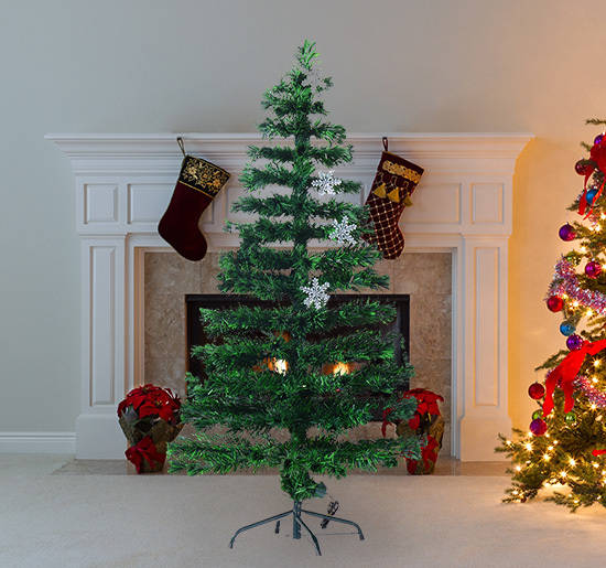 Árbol navideño HOMCOM 02-0793 (Hierro, PVC - Verde - 60x150cm)