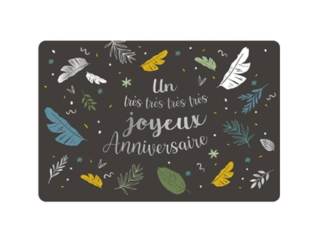 Tarjeta doble KIUB Des Plumes Et Des Fleurs Anniversaire