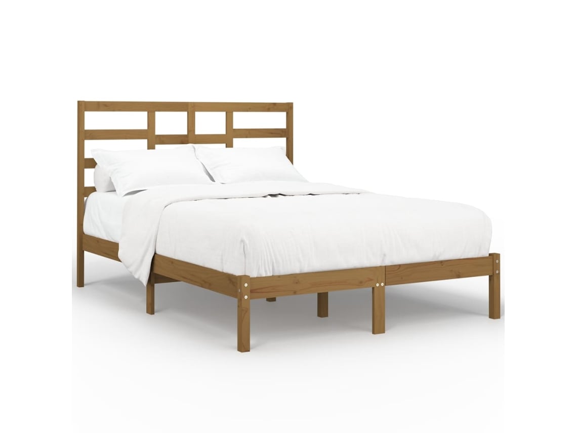 Maison Exclusive Estructura de cama de madera maciza doble 135x190 cm