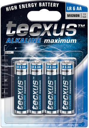 Tecxus Lr6 4bl alcalino 1.5v batería norecargabl 23633 mignon 4 x aa 1.5