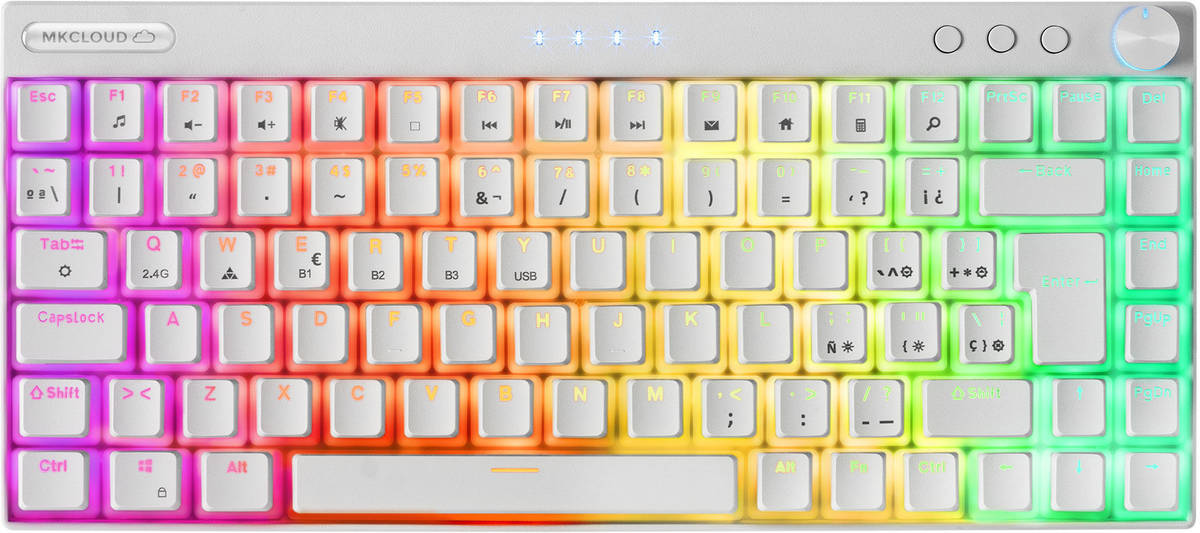 Teclado MARS GAMING MKCLOUDWBES (Blanco - Inalámbrico)