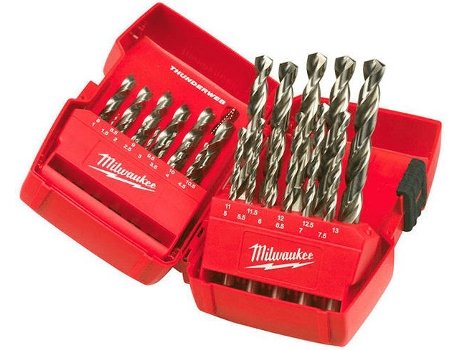 Estuche de Plástico con 25 Brocas MILWAUKEE Thunderweb HSS-G