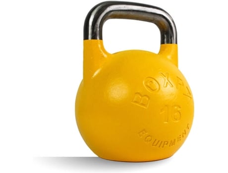 Boxpt Kettlebell De en hierro cromado amarillo 16kg