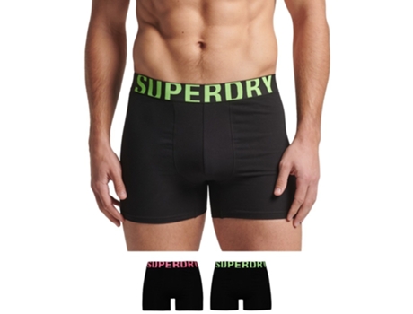 Conjunto de Bóxeres de Hombre SUPERDRY Lote Calzoncillos Orgánico Dual Algodón Orgánico Negro - 2un (S)