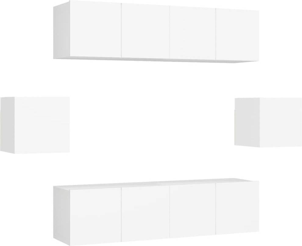 Juego De Mueble para tv 6 piezas aglomerado blanco vidaxl 3243kg 60x30x30 cm