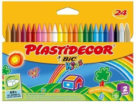 Lápiz de Cera BIC Kids Plastidecor (24 Un)