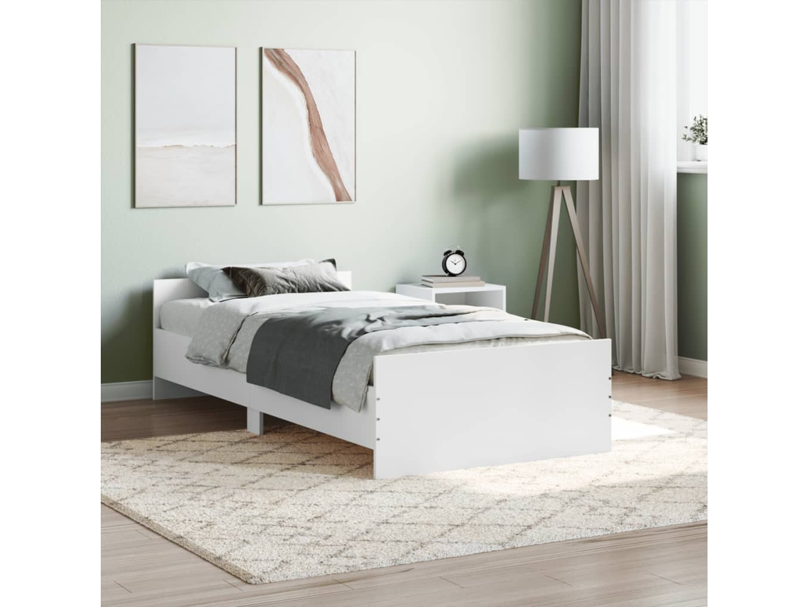 Maison Exclusive Estructura de cama madera contrachapada blanca