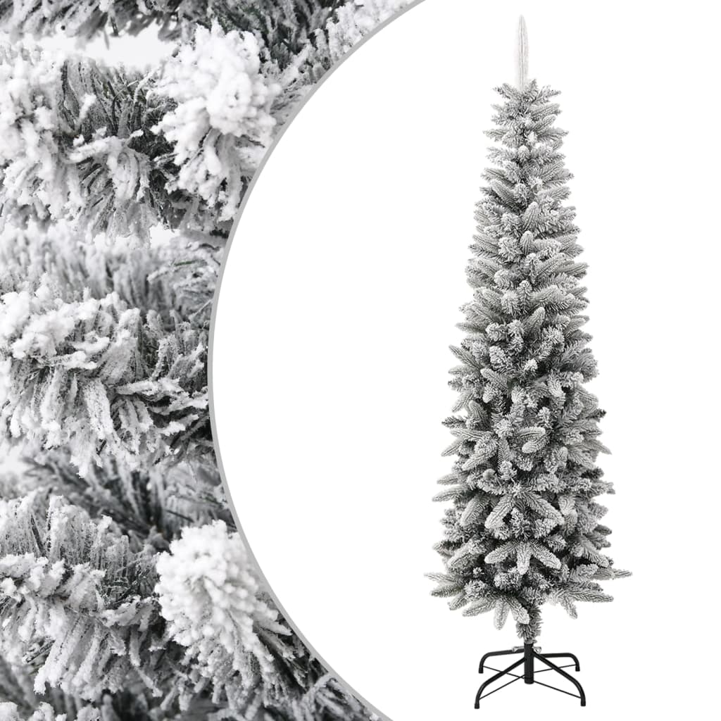 Árbol De Navidad Artificial Fino Con Nieve VIDAXL (Verde - 210 Cm)