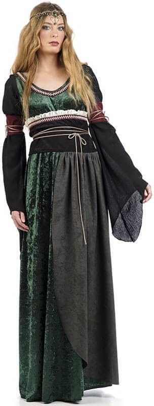 Disfraz de Mujer DISFRAZZES Dama Medieval Verde (Talla: S)