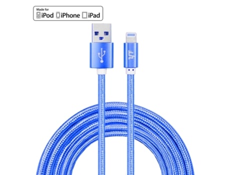 Cable Yf Carga Sincronización Datos Tejido Nailon Pines Usb Nylon Azul