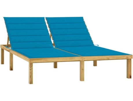 Tumbona VIDAXL Azul Madera (200x138x77 cm)