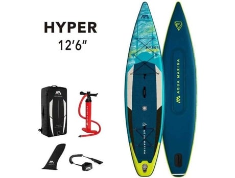 Conjunto De Paddle surf marina hyper azul 381x81x15 cm aquamarina 12’6” tabla sup adultos