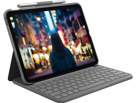 Teclado Bluetooth LOGITECH Slim Folio Gris Suizo